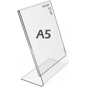 Resim A5 L-Tipi Dikey Şeffaf Föylük Menü lık Broşürlük Etiketlik 