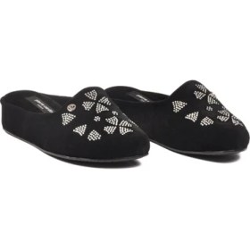 Resim Pierre Cardin Siyah Hafif Tekstil Kadın Önü Kapalı Ev Terliği PC-55374 Z 