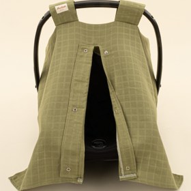 Resim Puset Örtüsü - Tek Taraflı - Koyu Fıstık Yeşili Muslin 