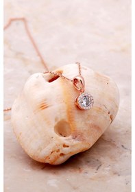 Resim Rose Gümüş Elmas Montürlü Mini Kolye 7095 478096355 