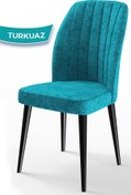 Resim Canisa Etra Serisi Gürgen Ayaklı 1.sınıf Sandalye , Turkuaz Sandalye, Ayaklar Siyah 