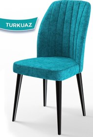 Resim Canisa Etra Serisi Gürgen Ayaklı 1.sınıf Sandalye , Turkuaz Sandalye, Ayaklar Siyah 
