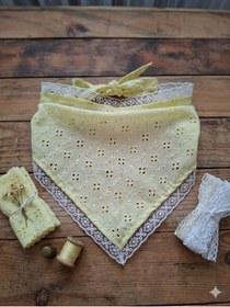 Resim Mufincollection Çocuk Brode Kumaş Üçgen Bandana - Dantelli Bağlamalı Bebek & Çocuk Fuları 