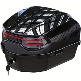 Resim 1 adet Motosiklet Trunk ABS Malzeme Su Geçirmez ve Aşınmaya Dayanıklı Kilitleme ve Büyük Alt Tabaka Depolama Öğeleri Kask Su Bardağı Motosiklet Araba Giyim Kolay Kurulum Seyahatinizi Daha Basit Hale Getirin, Motosiklet Kaskı Saklama Kutusu 