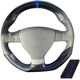 Resim Özelleştirme Dıy Karbon Deri Araba Direksiyon Kılıfı Volkswagen Golf 5 Mk5 Gtı White White 