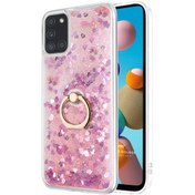 Resim Samsung Galaxy A21s Kılıf Glitter Liquid Holder Pembe Microsonic