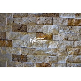 Resim MYM Mermer Yapı Market Tasarım Üçlü Mix Traverten Patlatma Mozaik 