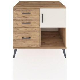 Resim Kronos Şifonyer Tek Raflı 3 Çekmeceli Tek Kapaklı 88x59x80 Çam-aytaşı/çam Aytaşı/çam 