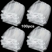 Resim Chuangyinshop 100 Adet Beyaz Lavabo Filtresi Torbası - Yiyecek Atığı İçin İnce File 