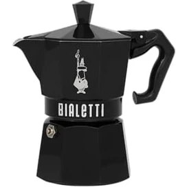 Resim -: 3 Cups Ocak Üstü Espresso Pişirici - 130ML - Siyah Renk - Alüminyum Gövde - Patentli Güvenlik Valfi - Tüm Ocak Türleri Için Uygundur (Indüksiyon Hariç) 