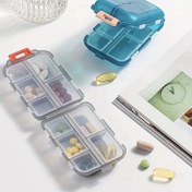 Resim Taşınabilir Çift Katmanlı Hap Düzenleyici 10 Bölmeli, Şeffaf Mühürlü İlaç Saklama Kutusu Kolay Seyahat ve Günlük İlaç Yönetimi İçin, Cüzdan için Hap Kutusu 