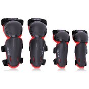 Resim Kosona Kızak, Bisiklet, Kayak İçin Çocuklar İçin Kırmızı Dörtlü Koruyucu Set: Diz Ve Dirseklik - Sert Pe Kabuk Ve Yumuşak Köpük Dolgusu Kırmızı 