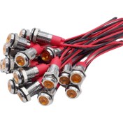 Resim Parallax 20 Adet 6mm Metal LED Uyarı Gösterge Işığı Sinyal Lambası Turuncu (Yurt Dışından) 