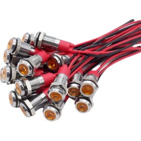 Resim Parallax 20 Adet 6mm Metal LED Uyarı Gösterge Işığı Sinyal Lambası Turuncu (Yurt Dışından) 