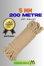 Resim GÖKDAĞ GROUP 5 MM 200 Metre Jüt Halat Dekoratif Hasır İp 
