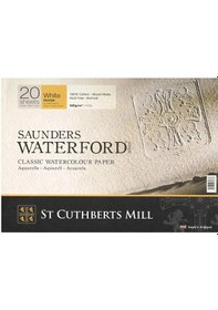 Resim Saunders Waterford Rough Natural White Blok 20 Yaprak 300G 23X31 