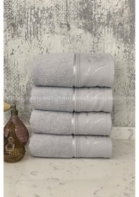 Resim Ditsy El-yüz Havlusu 4 Adet-gri Gri 