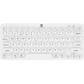 Resim Blueforce BT-K95 Bluetooth Bağlantılı Taşınabilir Slim Klavye Beyaz Telefon Tablet Mac Uyumlu 