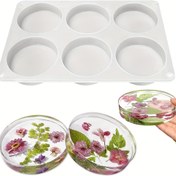 Resim 6 Delikli Derin Yuvarlak Bardak Kalıbı, 10.16 cm Epoksi Reçine Bardak Silikon Kalıbı, Buket Koruma Bardak Reçine Kalıbı 