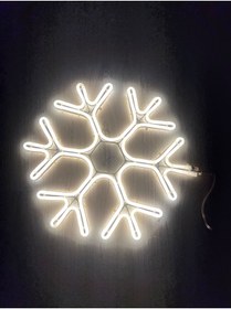 Resim OKYANUSAYD 220 VOLT DIŞ MEKANA UYGUN 95X95 CM ÖLÇÜSÜNDE GÜNIŞIĞI RENK ÇİFT TARAFLI YILDIZ DEKOR NEON LED IŞIK 
