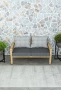 Resim woodwork antalya Rustik İkili Ahşap Kanepe Natural Renk 