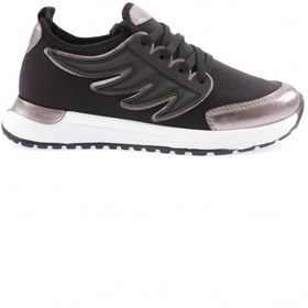 Resim Dgn Kadın Kalın Taban Bağcıklı Sneakers Ayakkabı Siyah Platin 23243135 