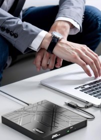 Resim 8 in 1 Harici CD DVD Yazıcı USB 3.0 Type-C Optik Sürücü - Siyah 