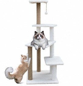 Resim Missidea Mg02 Premium Çok Katlı Uzun Boy Kedi Tırmalama Tahtası Beyaz 