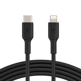 Resim Belkin USB-C Örgülü 1M Lightning Siyah Şarj Kablosu Belkin