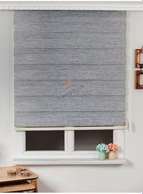 Resim İthal Bambu Stor Zebra Perde soft123, Gri, 110 x 260 