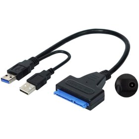 Resim Usb 3.0 to 2.5-3.5 inç Sata Çevirici + 12 volt Adaptör Stoktan Aynı Gün Kargo