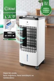 Resim Kıwı Kfan-7494 3'Ü 1 Arada Hava Temizleyici, Nemlendirici Portatif Hava Soğutucu 60 Watt Beyaz 