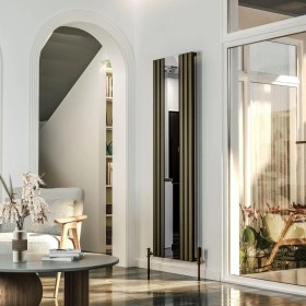 Resim Lojimax Alüminyum Aynalı Dikey Radyatör Siesta Mirrror 1800 x 554 6 Dilim | Mat Bronz | Yüksek Isıl Güç | 5 Yıl Üretici Garantisi 
