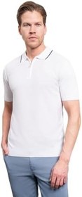Resim Morven Erkek Beyaz Trend Polo Yaka Dinamik Fit Rahat Kesim T-Shirt 
