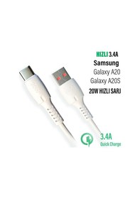 Resim Samsung Galaxy A20 Ve A20s Uyumlu Type-c Hızlı Şarj Kablosu 