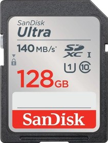 Resim SanDisk Ultra SDSDUNB-128G-GN6IN 128 GB SDHC/SDXC Class 10 UHS-I Hafıza Kartı 