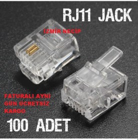 Resim 2 Pinli Rj11 Jak Rj-11 Telefon Jack Konnektör 100 Adet 