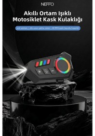 Resim Intercom K06 Motosiklet Kask Kulaklık Bluetooth 5.4 Kablosuz Motor Kulaklık Stereo Müzik Çalar 