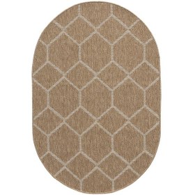 Resim İndia Beyaz Oval Halı Salon Oturma Odası Çocuk Odası Yatak Odası Halısı 669 Beyaz 