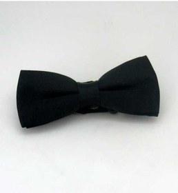 Resim Siyah Çocuk Boy Düz Renk Saten Papyon - Cp-01 