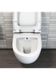 Resim VitrA Sento Rim-ex Beyaz Kanalsız Asma Klozet, Gömme Rezervuar Tam Set 800-2027 Beyaz 