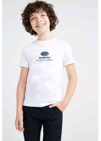 Resim Araba Subaru Logo Baskılı Unisex Çocuk Beyaz Tshirt (528371316) 