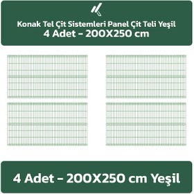 Resim 4 Adet Panel Çit Teli 200x250 Cm Yeşil 