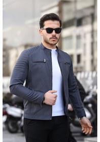 Resim Mero Life Erkek Gri Su Ve Rüzgar Geçirmez Slim Fit Astarlı Mevsimlik Mont Gri 