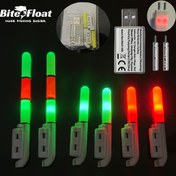 Resim Bitte Yüzen Balıkçılık Çubuğu Işık Seti, 5 parça Kombinasyon Şarj Kiti, 2 Çubuk Işıkları + 2 Şarj Edilebilir CR425 Pil + Gece Akıllı Yanıp Sönen için 1 USB Şarj Cihazı 