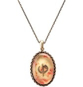 Resim Ebrulu Elif-Vav El İşi Otantik Reçine Kolye Cevşen (1766-2) Bronz 