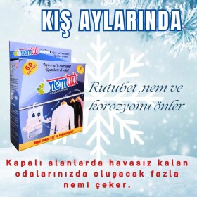 Resim Nemtut Rutubet Giderici Nem Emici Koku Küf ve Korozyon Önleyici 1 Kutu 2 Paket 1 kg 
