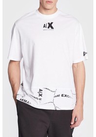 Resim Armani Exchange Erkek T Shirt 3rzmfe Zj8ez 21bx Beyaz 