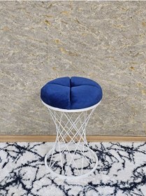 Resim Yuvarlak Beyaz Boyalı Puf Oturak - Bench - Ayak Ucu Oturak - Beya Çok Renki 