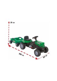 Resim Mey İthalat Power Pedallı Big Trolley Traktör Yeşil-pls 